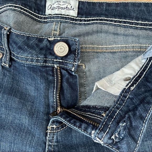 Aeropostale Chelsea boot cut blue denim jeans 5/6 short - Picture 5 of 8